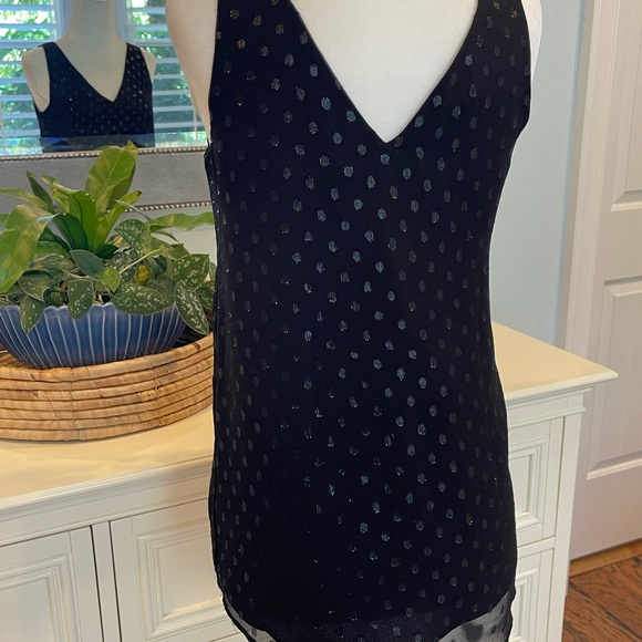 Lilly Pulitzer Florin Silk Tank Top Onxy Metallic, Size XXS - Picture 2 of 5